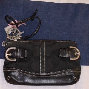 Coach Black Wristlet and Coach Keychain